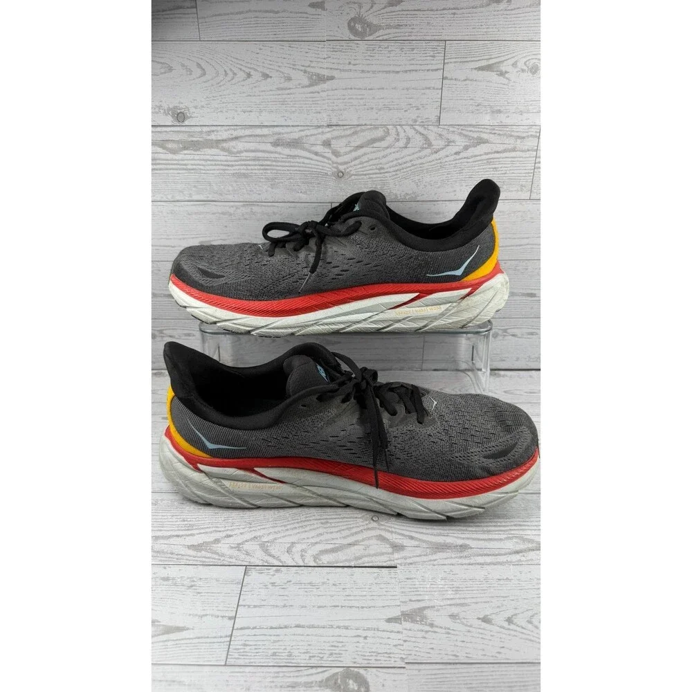 Hoka One One Clifton 8 1121374 Gray US 12 2E Men's Sneakers Running Shoes #922